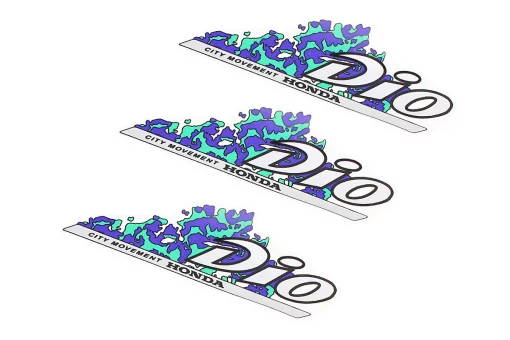 Наклейка "DIO" 3шт 1169 (18х7см), FIX-502226