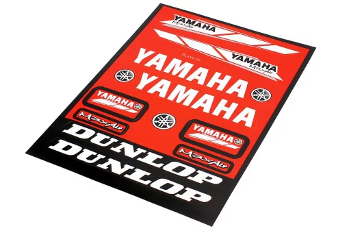Наклейки набор 13шт "Yamaha/Dunlop" красные 5997 (23х32см), FIX-502240