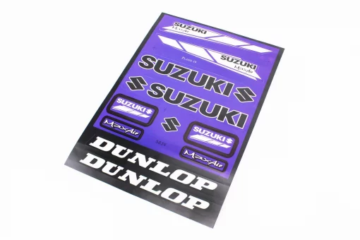 Наклейки набор 11шт "Suzuki/Dunlop" синие 5839B (23х32см), FIX-502243