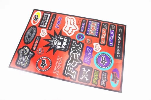 Наклейки набор 28шт "FOX" (красный фон), 5754 (46x31см), FIX-502404