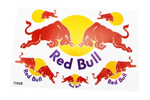 Наклейки на планшеті "Red Bull" набір 6шт 26х17, 7069В, FIX-502457