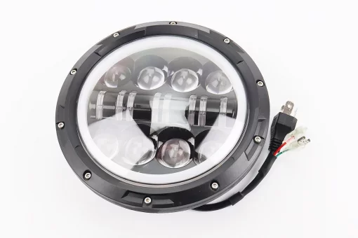 Фары круглой передняя часть с ободком "ангельский глаз" универсальная 16-LED, d-180mm, МОТО TUNING, FIX-998190