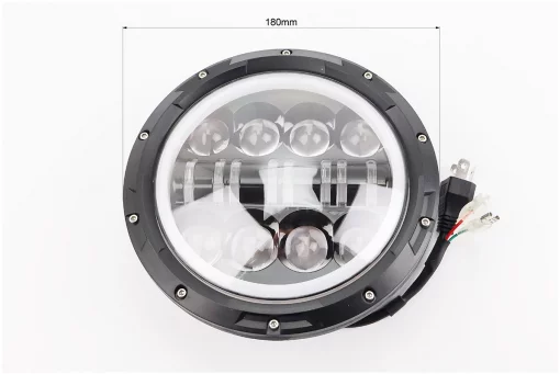 Фары круглой передняя часть с ободком "ангельский глаз" универсальная 16-LED, d-180mm, МОТО TUNING, FIX-998190