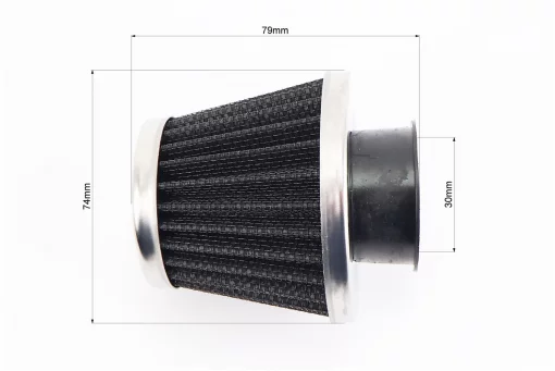 Фильтр воздушный нулевой 32мм прямой "конус" черный (большой), FIX-998205