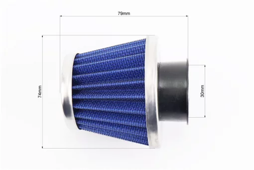 Фильтр воздушный нулевой 32мм прямой "конус" синий (большой), FIX-998206