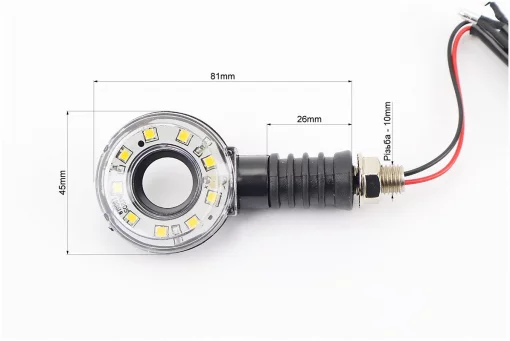 Поворот диодный БУБЛИК с отверстием ЧЕРНЫЙ, 2шт, FIX-998268