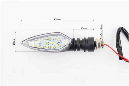 Поворот диодный RACING черный малый, 2шт, тип 1, FIX-998269
