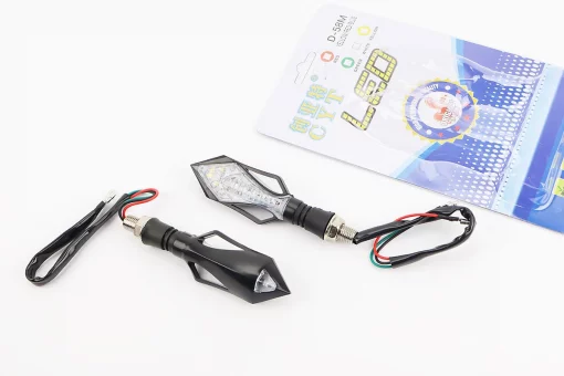 Поворот диодный LED СТРЕЛА с отверстием и габаритом ЧЕРНЫЙ, 2шт, FIX-998272