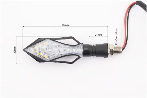Поворот диодный LED СТРЕЛА с отверстием и габаритом ЧЕРНЫЙ, 2шт, FIX-998272