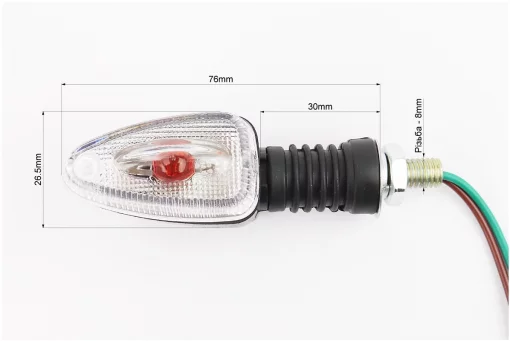 Поворот "стрела" черный, прозрачное стекло, FIX-337379