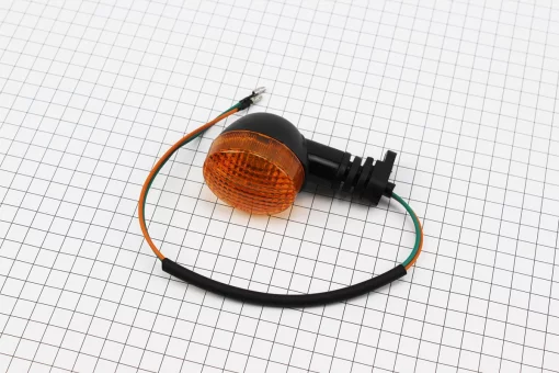 Поворот "КОЛО" малий чорний, помаранчеве скло, FIX-337380