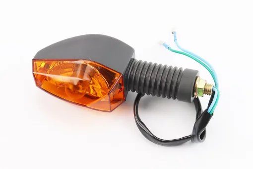 Поворот "Лодочка" чёрный, длинная ножка, оранжевое стекло, FIX-337383