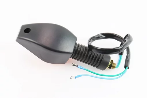 Поворот "Лодочка" чёрный, длинная ножка, оранжевое стекло, FIX-337383