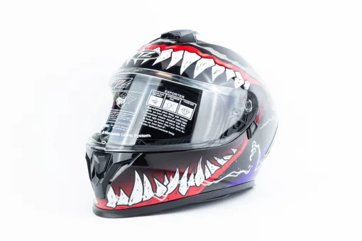 Шолом інтеграл (стандарт DOT) висувні окуляри TZ-333 L, чорний з малюнком, ШОЛОМИ, YQ-360636