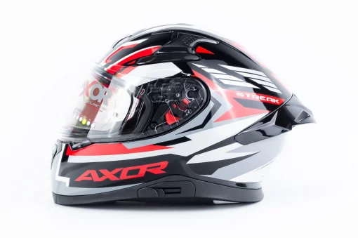 Шлем интеграл с пинлоком (стандарт DOT/ECE), выдвижные очки APEX STREAK L (59-60см), чёрно-красный, ШОЛОМИ, YQ-360622