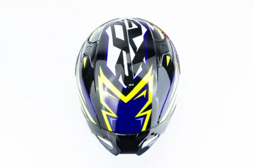 Шлем интеграл с пинлоком (стандарт DOT/ECE), выдвижные очки APEX STREAK S (55-56см), чёрно-сине-салатовый, ШОЛОМИ, YQ-360619