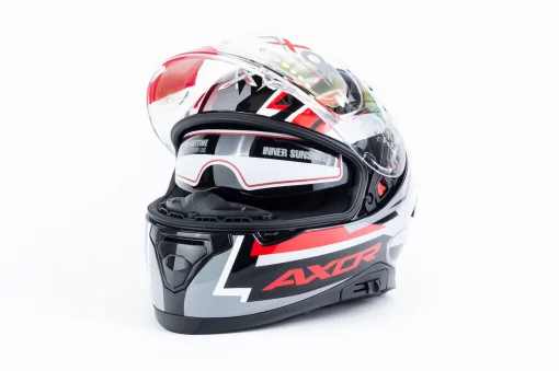 Шлем интеграл с пинлоком (стандарт DOT/ECE), выдвижные очки APEX STREAK М (57-58см), чёрно-красный, ШОЛОМИ, YQ-360620