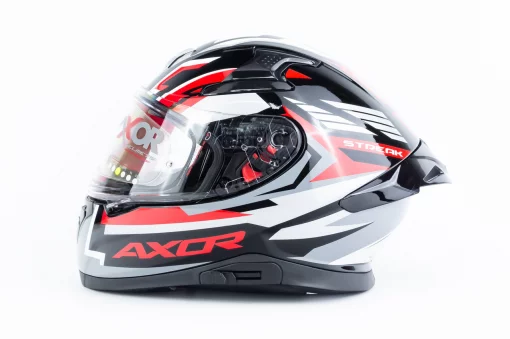 Шлем интеграл с пинлоком (стандарт DOT/ECE), выдвижные очки APEX STREAK М (57-58см), чёрно-красный, ШОЛОМИ, YQ-360620