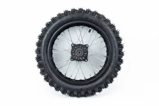 Колесо заднее спицованное+шина, в сборе 80/100-12 (3,00-12") "ось 12мм", ПІТБАЙК, YQ-327053