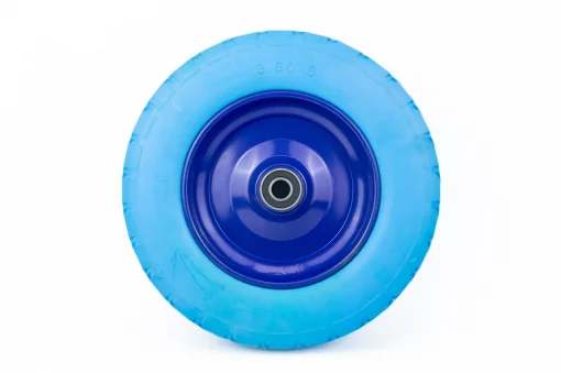 Колесо на тачку "ПІНОПОЛІУРЕТАН" 3,50-8, пром-підшипники під вісь 20мм, синє, ШИНИ, YQ-303002