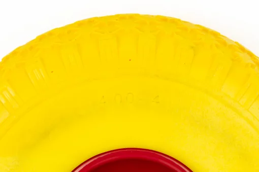 Колесо на тачку "ПІНОПОЛІУРЕТАН" 4,00-4, пром-підшипники під вісь 20мм, жовто-червоне, ШИНИ, YQ-353425