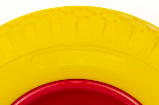 Колесо на тачку "ПІНОПОЛІУРЕТАН" 4,00-6, пром-підшипники під вісь 20мм, жовто-червоне, ШИНИ, YQ-353615
