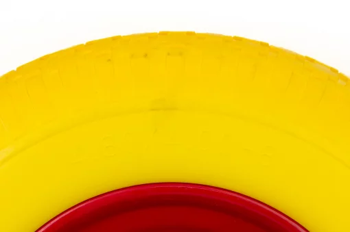 Колесо на тачку "ПІНОПОЛІУРЕТАН" 4,00-8, пром-підшипники під вісь 20мм, жовто-червоне, ШИНИ, YQ-303939
