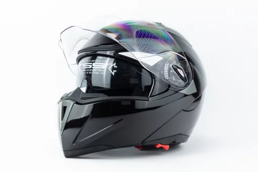 Шлем модуляр с откидным подбородком, выдвижные очки F-158 М (57-58см), чёрный, ШОЛОМИ, YQ-360643