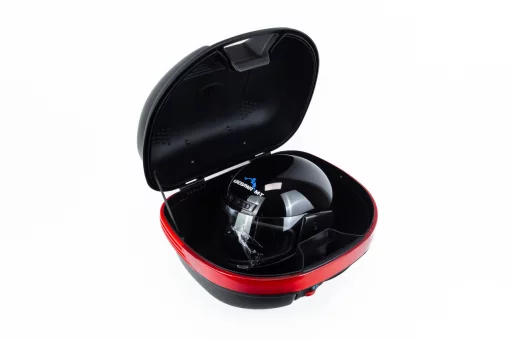 Кофр средний (пластмассовый) 445x385x280мм, крепл. быстросъёмное, чёрный матовый LX-809+ШЛЕМ, КОФРИ, YQ-330183