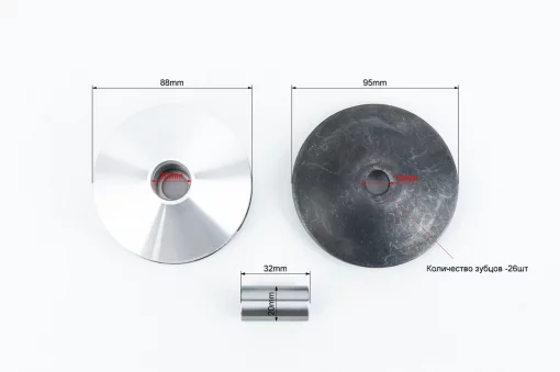 Варіатор передній к-кт Suzuki LET'S+втулка+крильчатка (внутрішня щока 14мм), YQ-347983