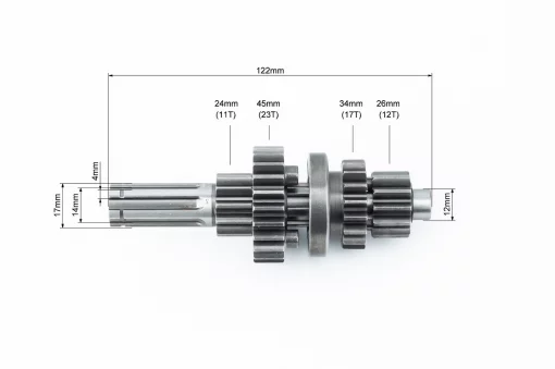Коробка передач "3+1" (два вала с шестернями), d-12мм под сепаратор (для квадроцикла 110cc с задней передачей, без "язычка"),