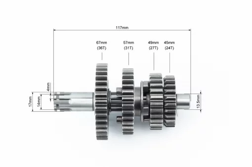 Коробка передач (два вала с шестернями), d-14мм под сепаратор, ALPHA, YQ-319019