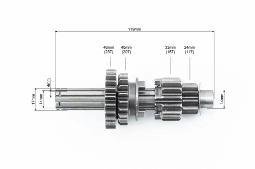 Коробка передач (два вала с шестернями), d-14мм под сепаратор, ALPHA, YQ-319019