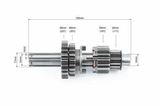 Коробка передач-вал первичный с шестернями, d-14мм под сепаратор, DELTA, YQ-318854