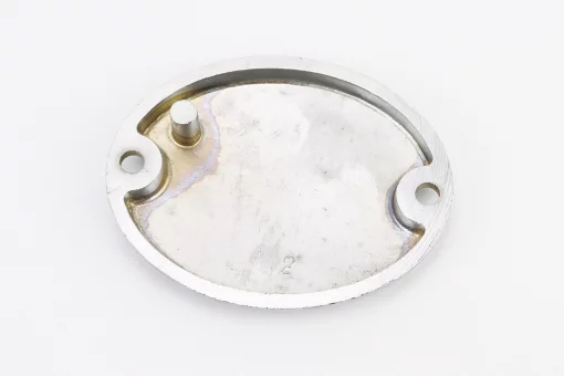 Крышка (овальная, метал) правой крышки двигателя, хром (разные надписи), DELTA, YQ-349887