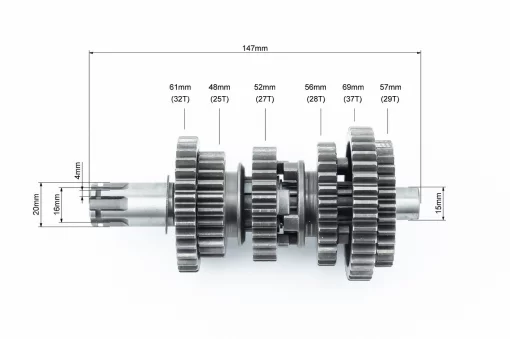 Коробка передач-вал вторичный с шестернями, CB125-300, YQ-361137