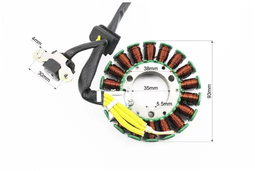 Статор магнето (генератора) Yamaha MAJESTY 250 (18 катушек разъем "мама/мама 3+2") тип 2, YQ-347195