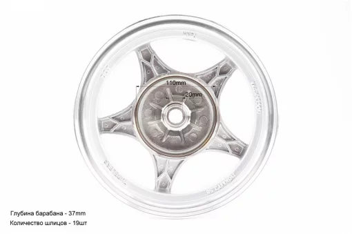 Диск задний литой MT2,50x10 Z19 для 4Т (бараб. торм., d-110мм) "5 лучей", серый тип 1, ДИСКИ, YQ-306055