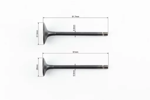 Клапана выпускной (H-91; D-26), впускной (H-91,7; D-31,5) к-кт 2шт 200cc, CG125-250, YQ-326604