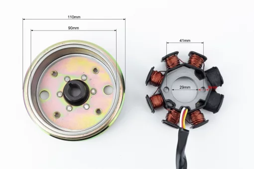Магнето в сборе (8 катушек) 4 провода-"2+2", 50-100сс 4Т, YQ-309096