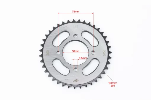 Звезда задняя JD125-428-39T-d-58; 4отв.*78мм "калёная", ЗЧ-МОТО, YQ-356324