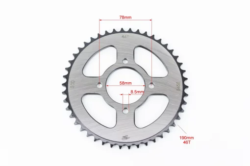Звезда задняя JD125-428-46T-d-58; 4отв.*78мм "калёная", ЗЧ-МОТО, YQ-356327