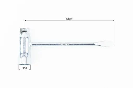 Ключ свічковий для бензопили, 13/19мм, L-175мм, (викрутка пласка), Б/П-РІЗНЕ, YQ-214215