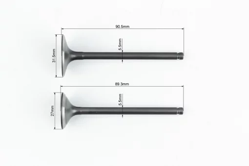 Shineray XY250GY-6B Клапана выпускной (H-89,3; D-27), впускной (H-90,5; D-31,5) к-кт 2шт 169FMM, ЗЧ-МОТО, YQ-351659