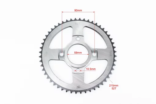 Звезда задняя GLPRO-428-52T-d-58; 4отв.*90мм "калёная" (V200R), ЗЧ-МОТО, YQ-505405
