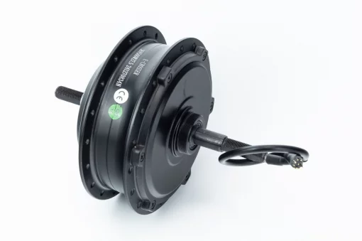 ЭЛЕКТРО-мотор заднего колеса 36V-500W, под вольнобег, Disk-brake, крепл. гайка+контроллер, ручка газа, зарядное устройство,