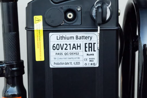 ЭЛЕКТРОВЕЛОСИПЕД 16" 1000W, АКБ Li-ion 60V 21Ah, рама стальная, бесключевой доступ, сигнализация, чёрный Allroad, ЗЧ-ЕЛЕКТРО