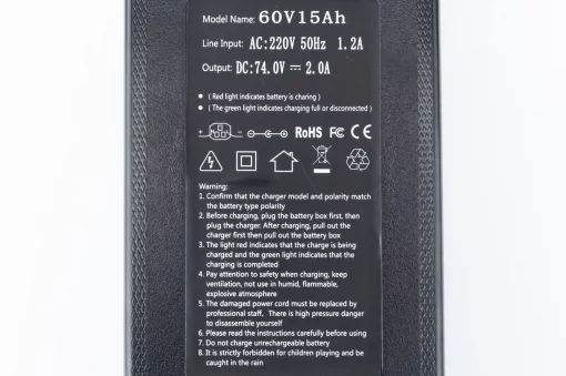 Зарядное устройство 60V 15Ah-2.0А (штекер T-type C15) с охлаждением, E-BIKE, ЗЧ-ЕЛЕКТРО техніка, YQ-410243