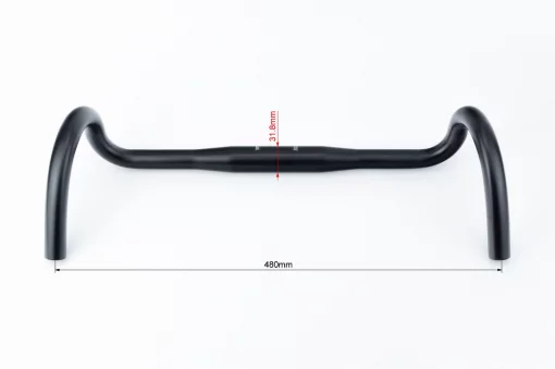 Кермо ROAD 31,8x480мм, алюмінієве, чорне, ВЕЛОЗАПЧАСТИНИ, YQ-412545