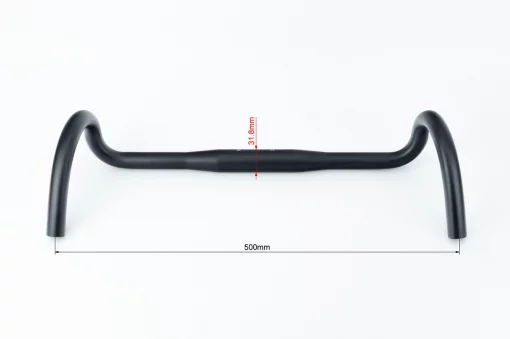 Кермо ROAD 31,8x500мм, алюмінієве, чорне, ВЕЛОЗАПЧАСТИНИ, YQ-412546